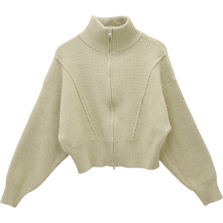 片畦編みハイネックダブルジップブルゾン | FUNNY COMPANY＋  | 詳細画像26 