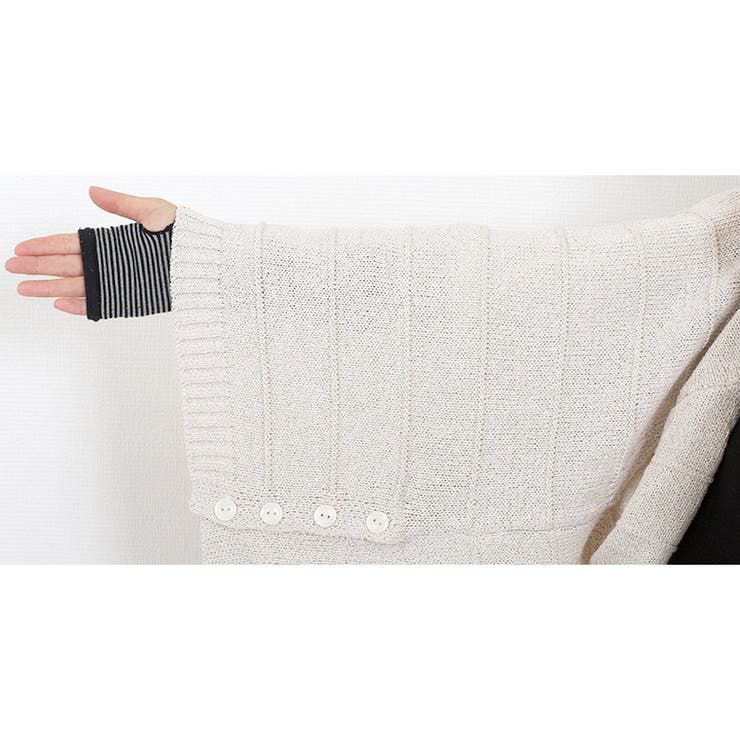 ボタン使いボーダー編みニットベスト | FUNNY COMPANY＋  | 詳細画像20 