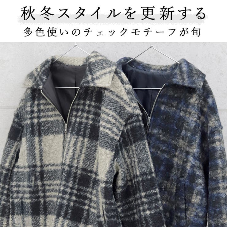 フェイクリングウールチェックブルゾン | FUNNY COMPANY＋  | 詳細画像4 