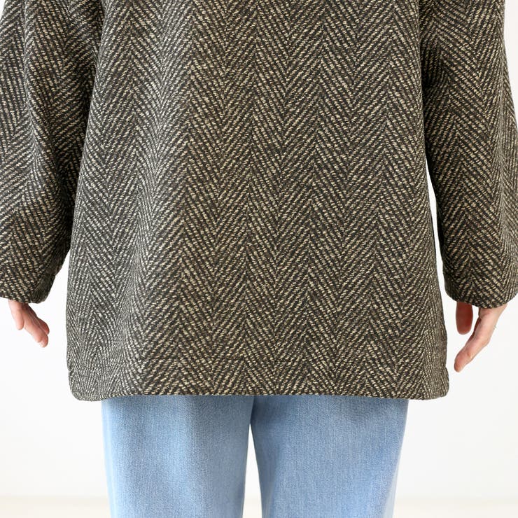 ヘリンボーンツイードダブルテーラードミドルコート | FUNNY COMPANY＋  | 詳細画像24 