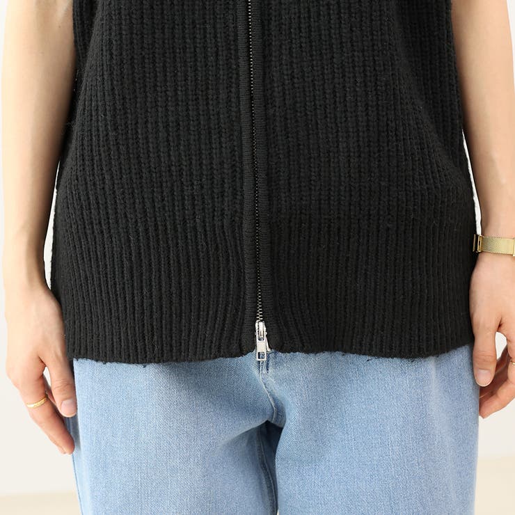 片畦編みダブルジップニットベスト | FUNNY COMPANY＋  | 詳細画像23 