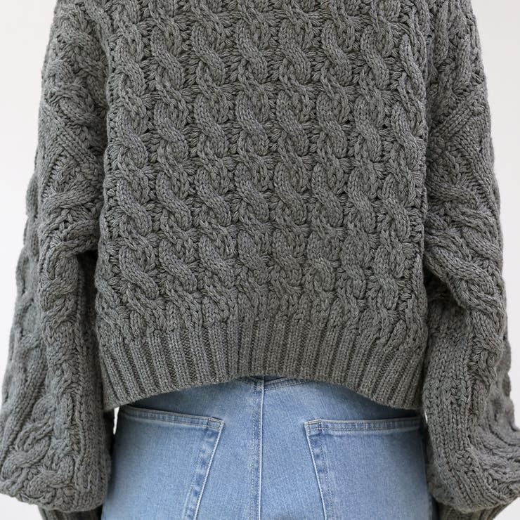 バルキーケーブルハーフジッププルオーバー | FUNNY COMPANY＋  | 詳細画像24 