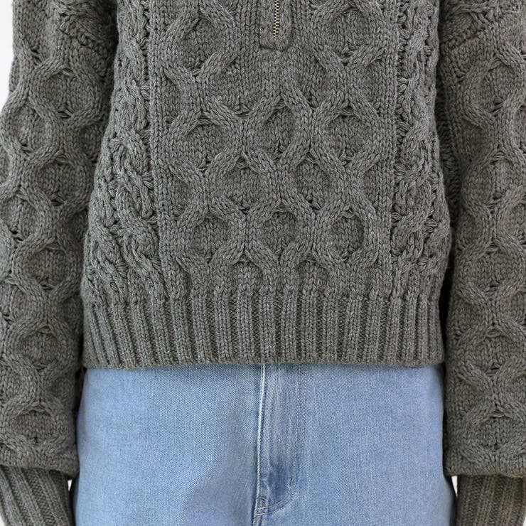 バルキーケーブルハーフジッププルオーバー | FUNNY COMPANY＋  | 詳細画像23 