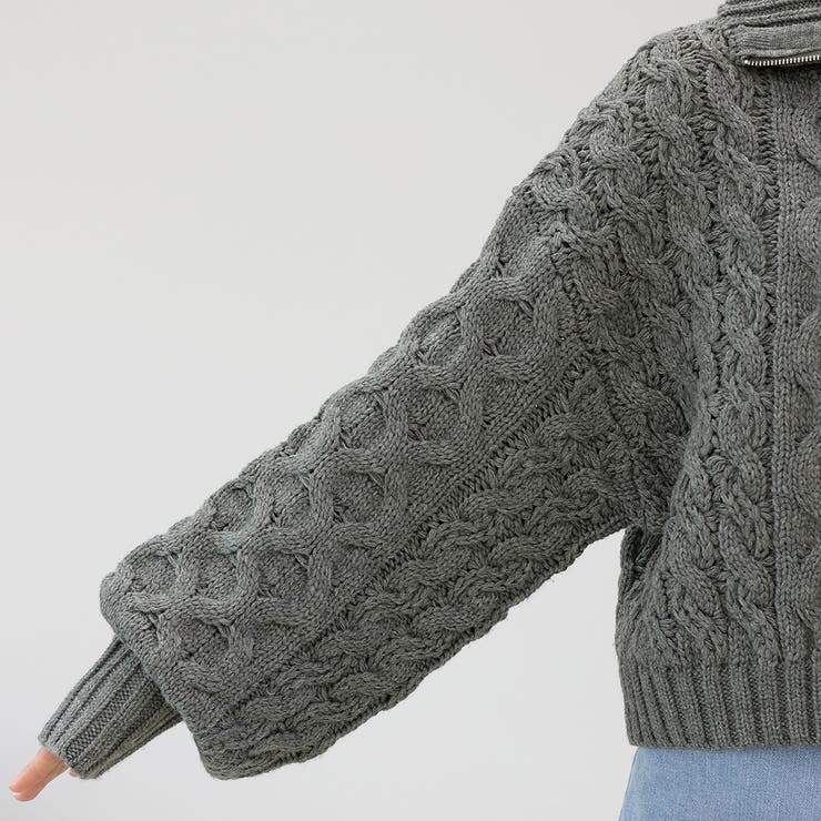 バルキーケーブルハーフジッププルオーバー | FUNNY COMPANY＋  | 詳細画像22 