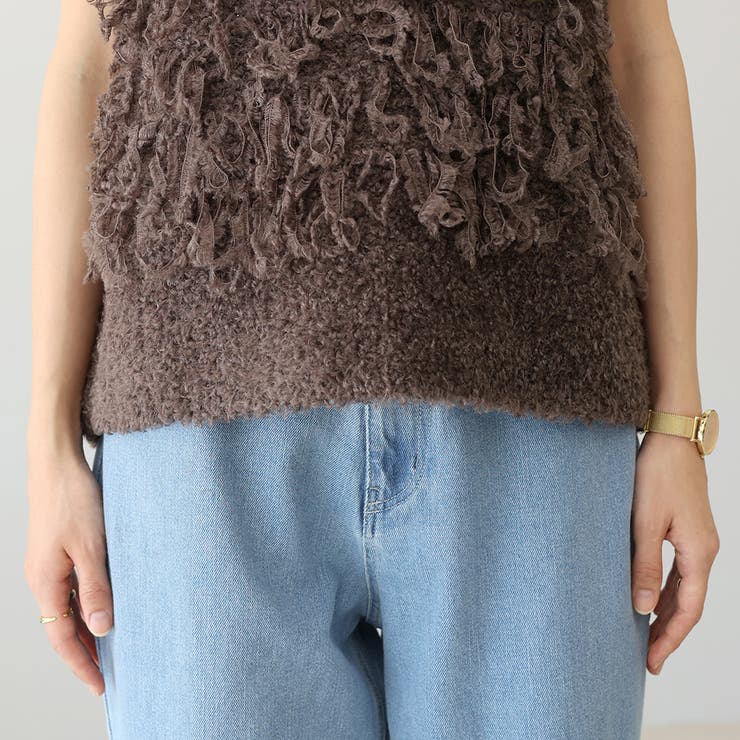 ループ編みUネックニットベスト | FUNNY COMPANY＋  | 詳細画像23 