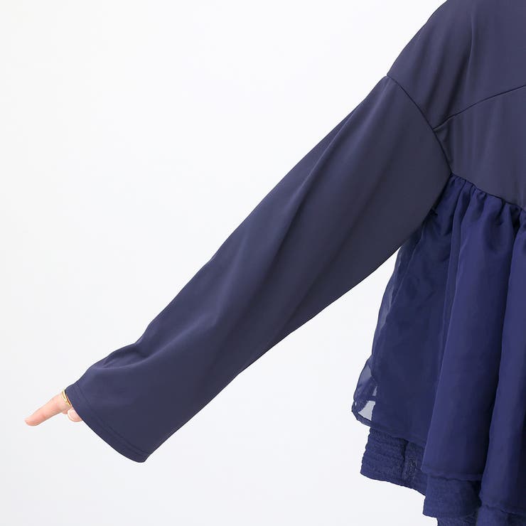 異素材切替フリルブラウス | FUNNY COMPANY＋  | 詳細画像23 