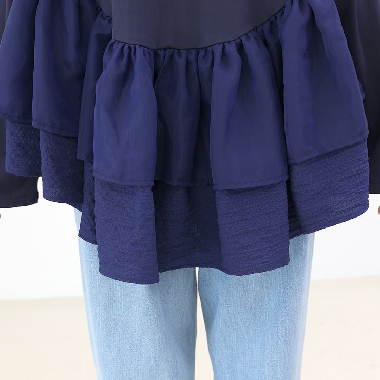 異素材切替フリルブラウス | FUNNY COMPANY＋  | 詳細画像24 