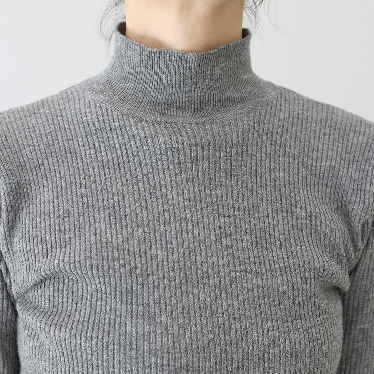 袖ボタンハイネックリブニットプルオーバー | FUNNY COMPANY＋  | 詳細画像21 