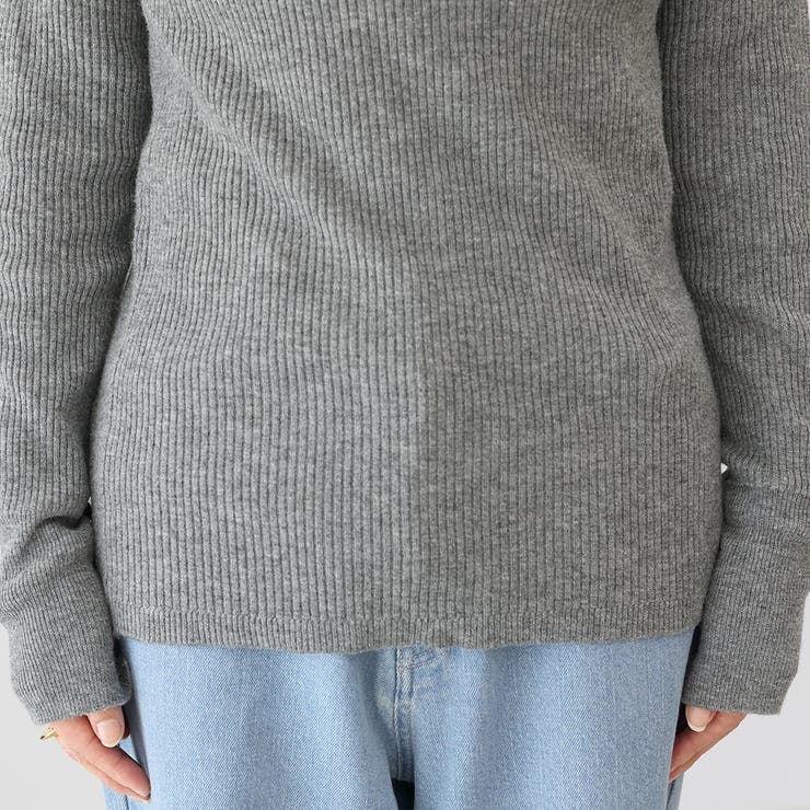 袖ボタンハイネックリブニットプルオーバー | FUNNY COMPANY＋  | 詳細画像24 