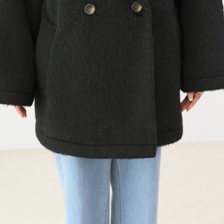 ニットシャギーダブルテーラードコート | FUNNY COMPANY＋  | 詳細画像24 