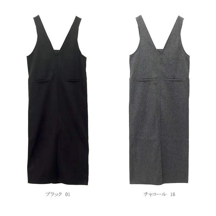 フェイクウールVネック2WAYサロペットワンピース | FUNNY COMPANY＋  | 詳細画像9 