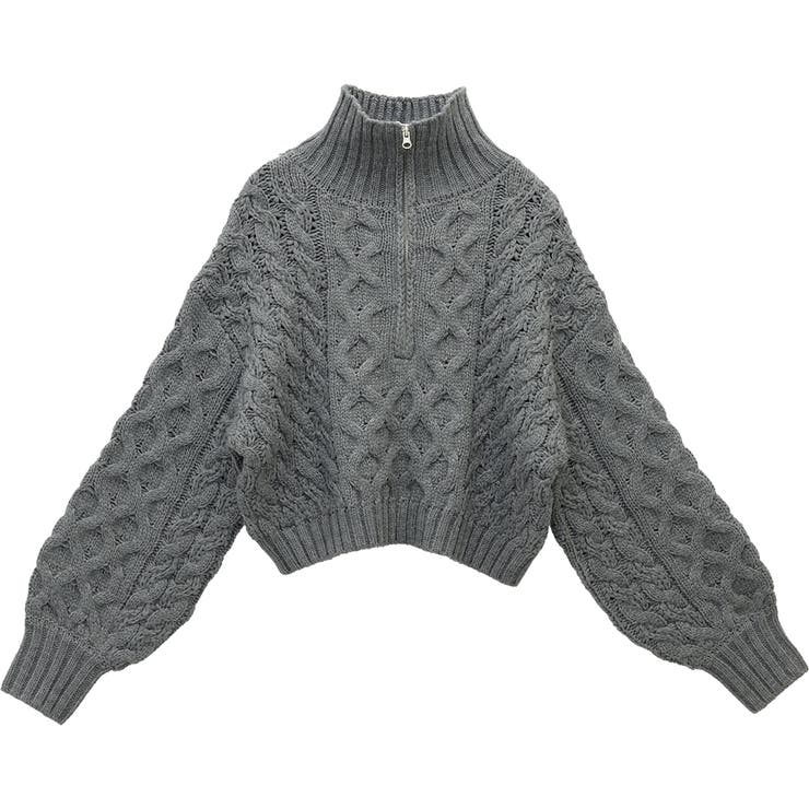 バルキーケーブルハーフジッププルオーバー | FUNNY COMPANY＋  | 詳細画像25 