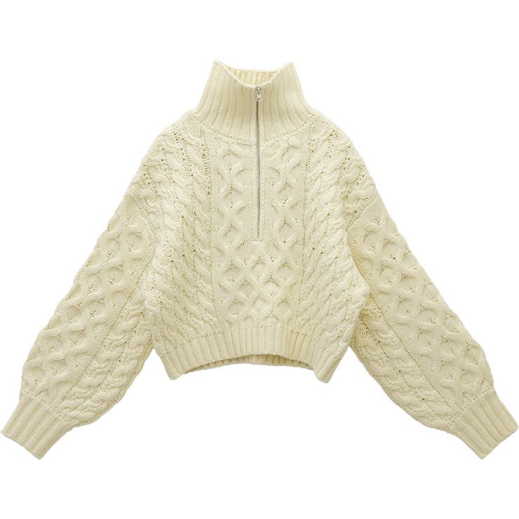 バルキーケーブルハーフジッププルオーバー | FUNNY COMPANY＋  | 詳細画像26 