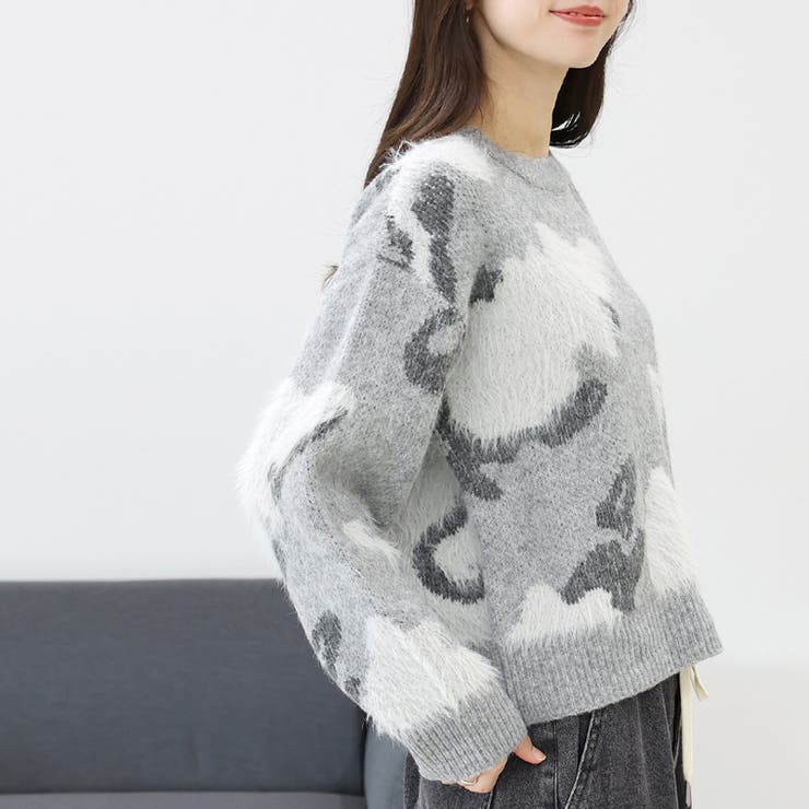 ニュアンス柄シャギーニットプルオーバー | FUNNY COMPANY＋  | 詳細画像4 