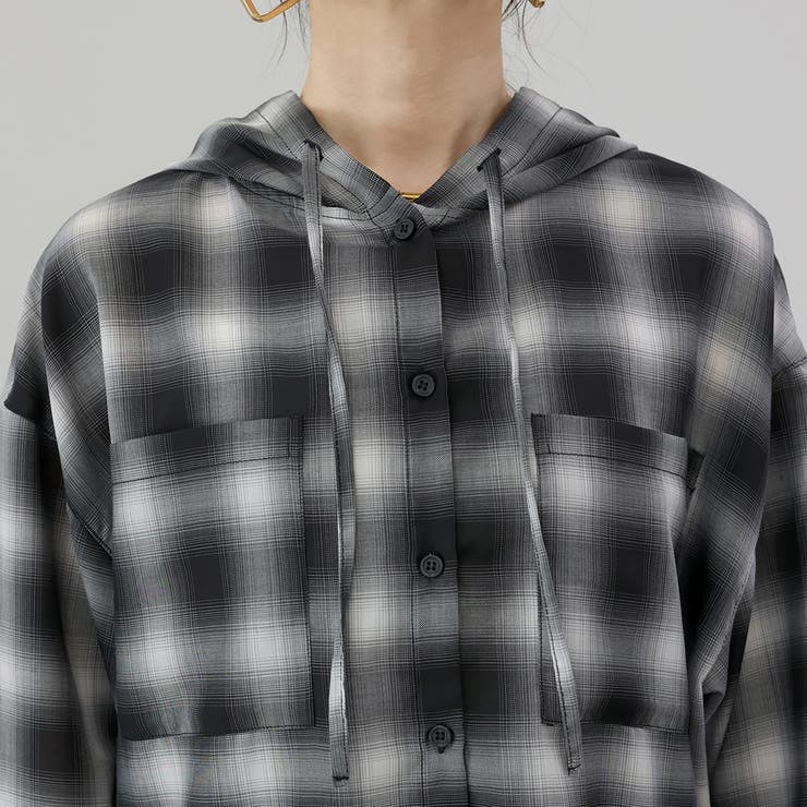 先染めプリントシアーフードシャツ | FUNNY COMPANY＋  | 詳細画像21 