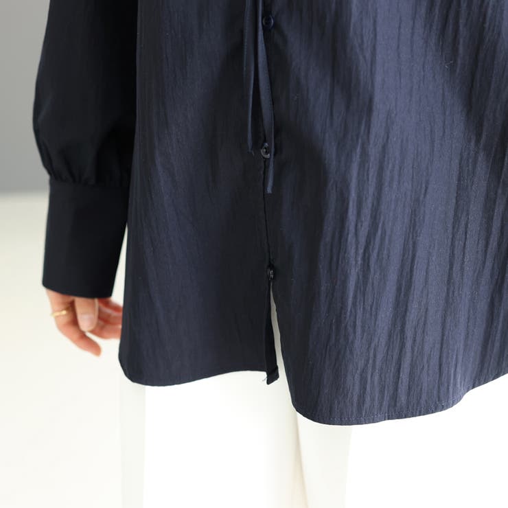 シワ加工フリルネック前開きブラウス | FUNNY COMPANY＋  | 詳細画像8 