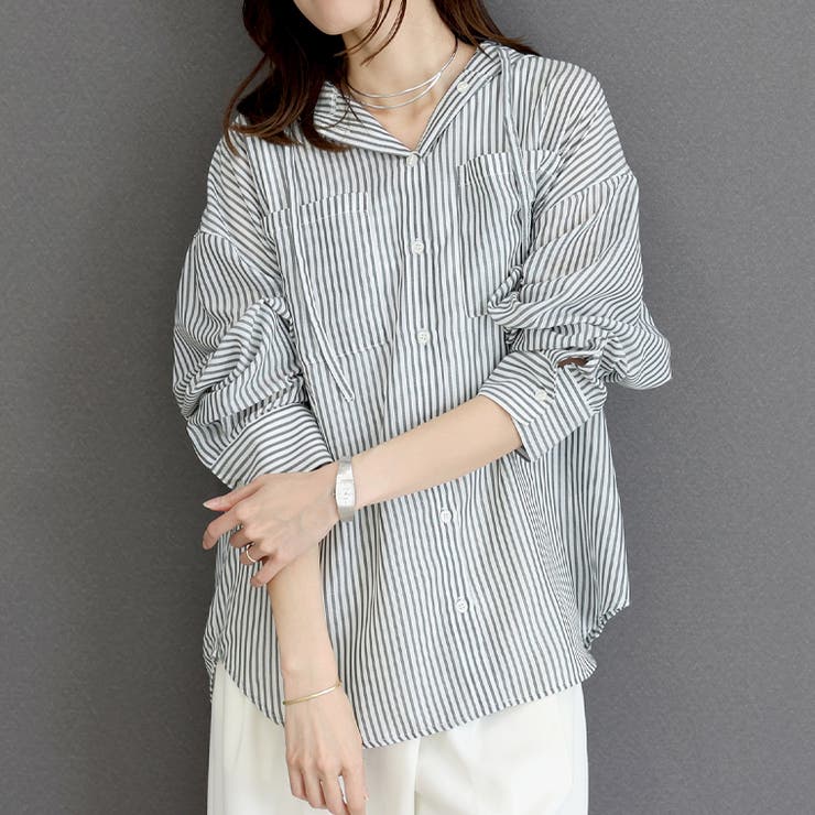 先染めプリントシアーフードシャツ | FUNNY COMPANY＋  | 詳細画像8 