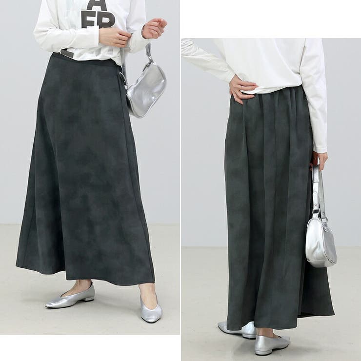 ニュアンス柄マットサテンロングスカート | FUNNY COMPANY＋  | 詳細画像13 