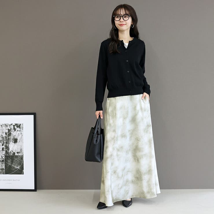 ニュアンス柄マットサテンロングスカート | FUNNY COMPANY＋  | 詳細画像16 