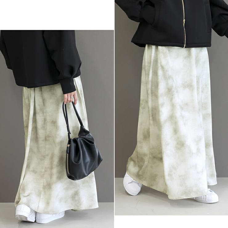 ニュアンス柄マットサテンロングスカート | FUNNY COMPANY＋  | 詳細画像17 