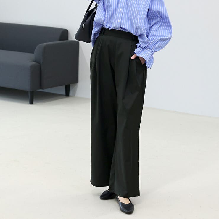 機能素材ツータックイージーワイドパンツ | FUNNY COMPANY＋  | 詳細画像13 