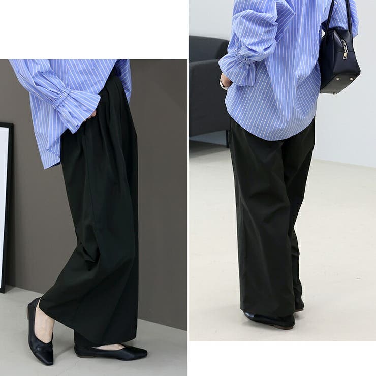 機能素材ツータックイージーワイドパンツ | FUNNY COMPANY＋  | 詳細画像14 