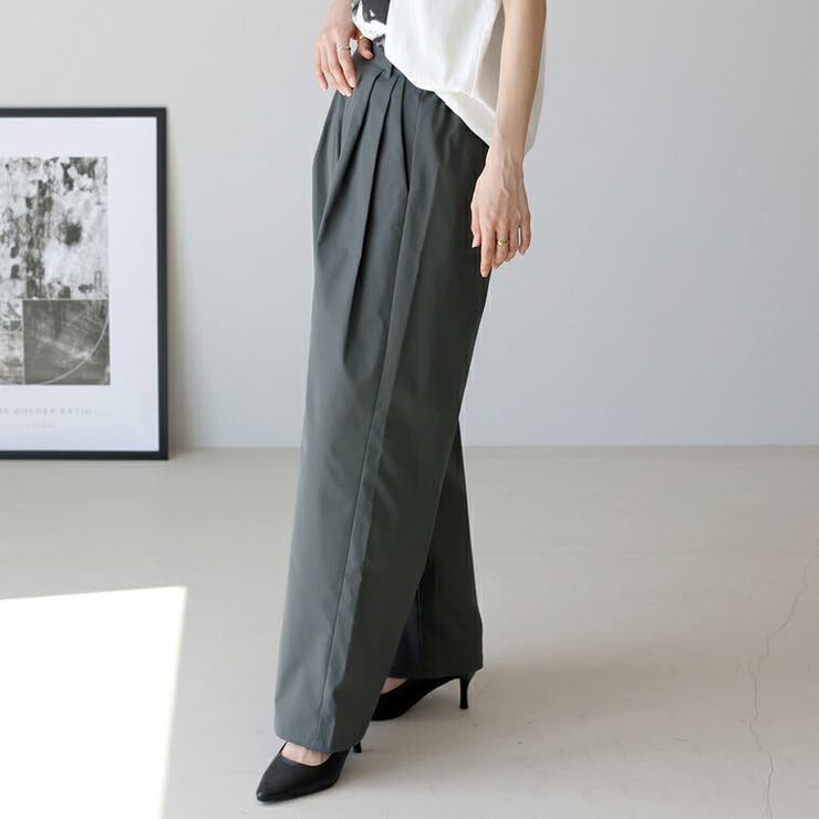 機能素材ツータックイージーワイドパンツ | FUNNY COMPANY＋  | 詳細画像16 