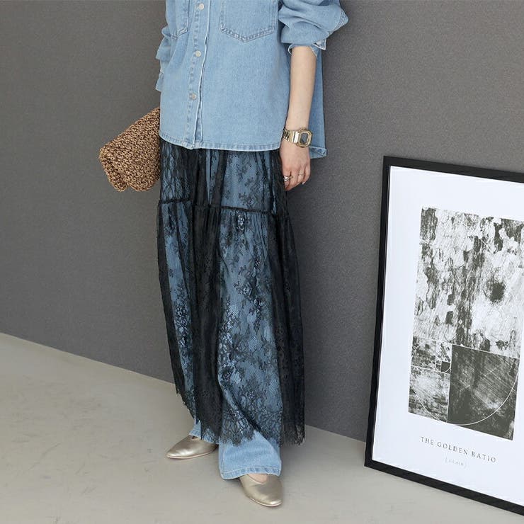 ペチ付切替レースロングスカート | FUNNY COMPANY＋  | 詳細画像14 