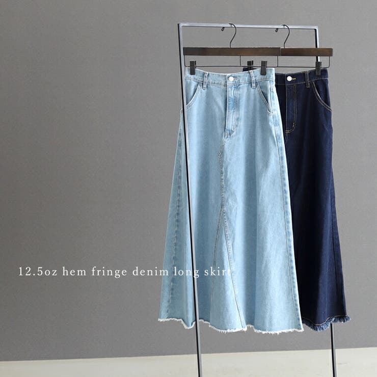 12.5oz裾フリンジデニムロングスカート | FUNNY COMPANY＋  | 詳細画像10 