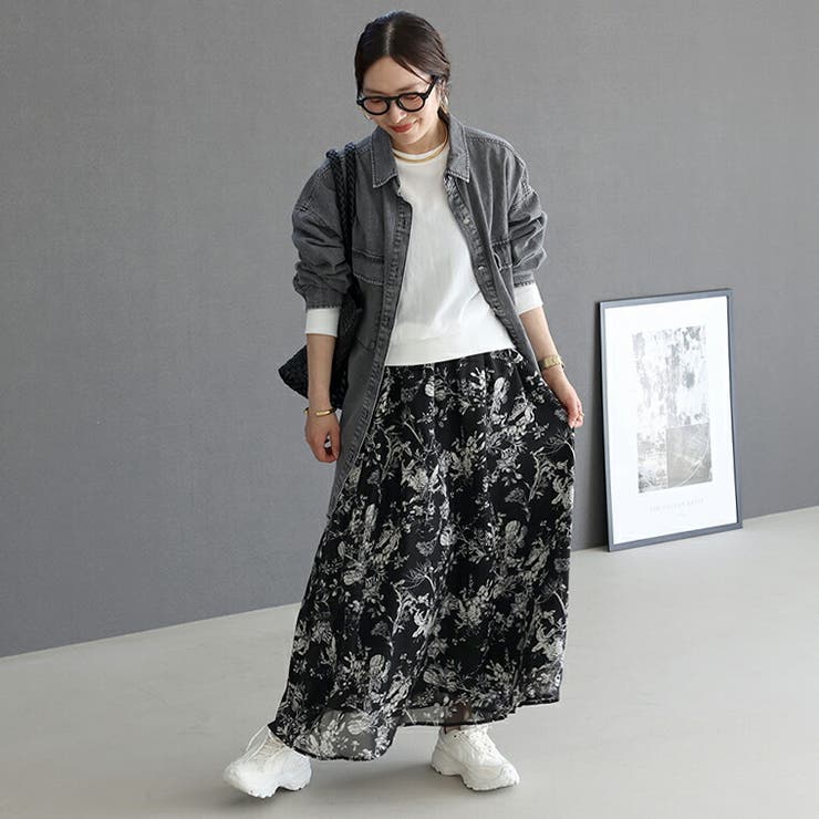 フラワープリントフレアスカート | FUNNY COMPANY＋  | 詳細画像12 