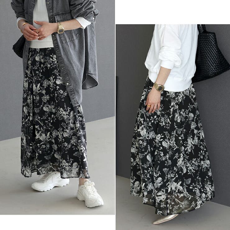 フラワープリントフレアスカート | FUNNY COMPANY＋  | 詳細画像13 