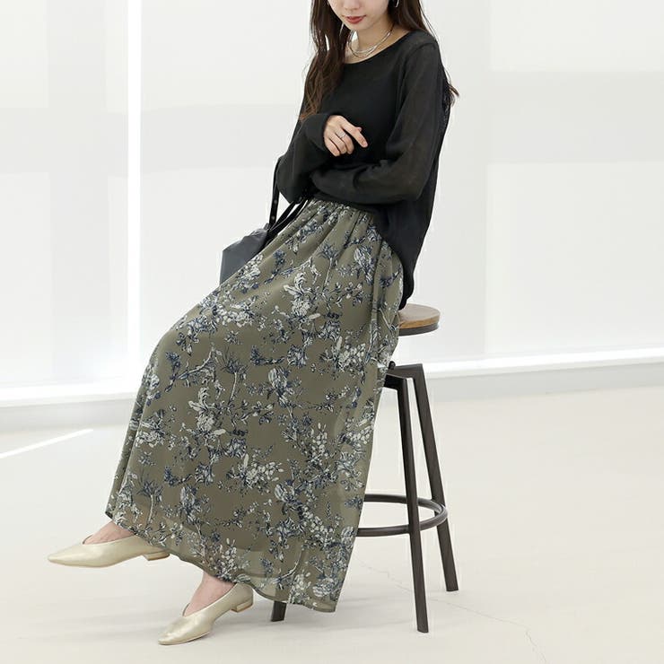 フラワープリントフレアスカート | FUNNY COMPANY＋  | 詳細画像16 