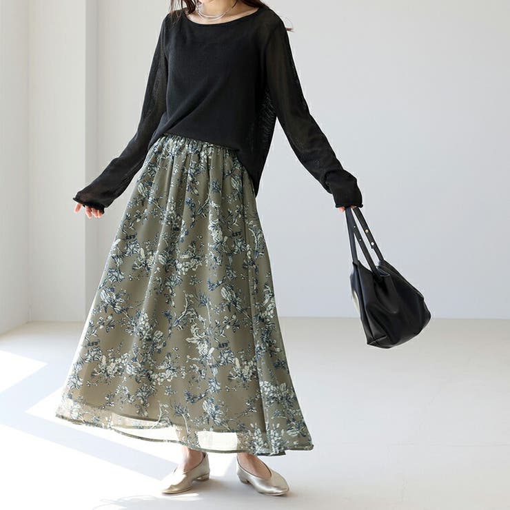 フラワープリントフレアスカート | FUNNY COMPANY＋  | 詳細画像17 