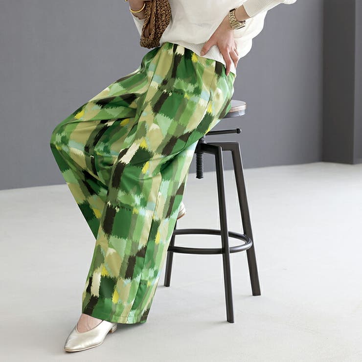 ニュアンス柄イージーワイドパンツ | FUNNY COMPANY＋  | 詳細画像12 