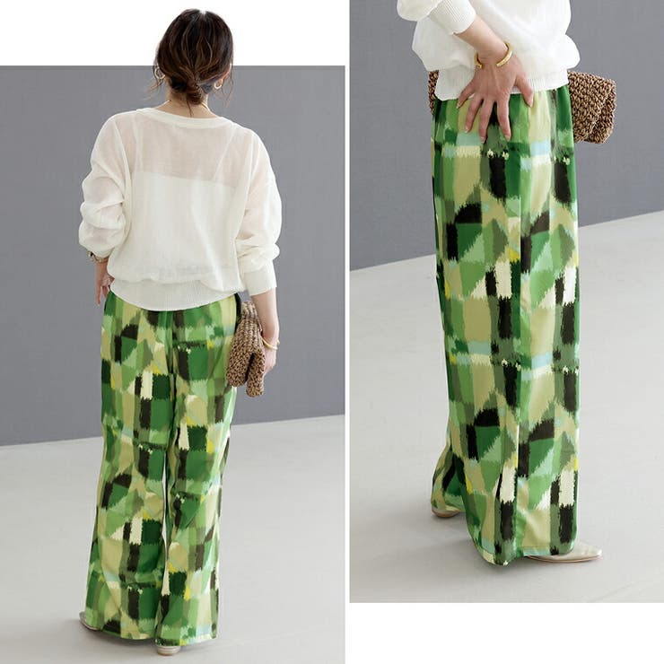 ニュアンス柄イージーワイドパンツ | FUNNY COMPANY＋  | 詳細画像13 