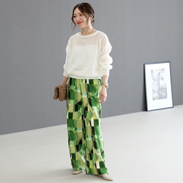 ニュアンス柄イージーワイドパンツ | FUNNY COMPANY＋  | 詳細画像14 