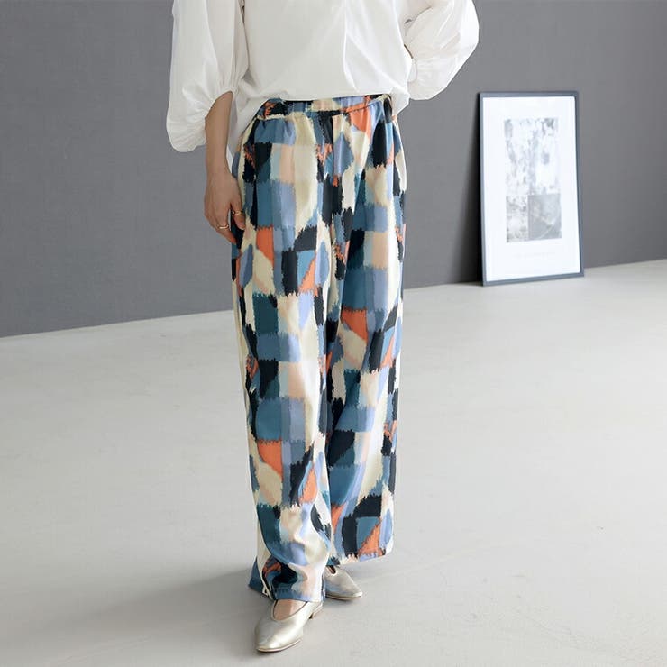 ニュアンス柄イージーワイドパンツ | FUNNY COMPANY＋  | 詳細画像17 