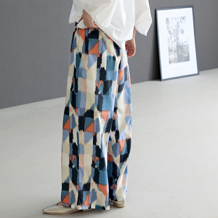 ニュアンス柄イージーワイドパンツ | FUNNY COMPANY＋  | 詳細画像18 