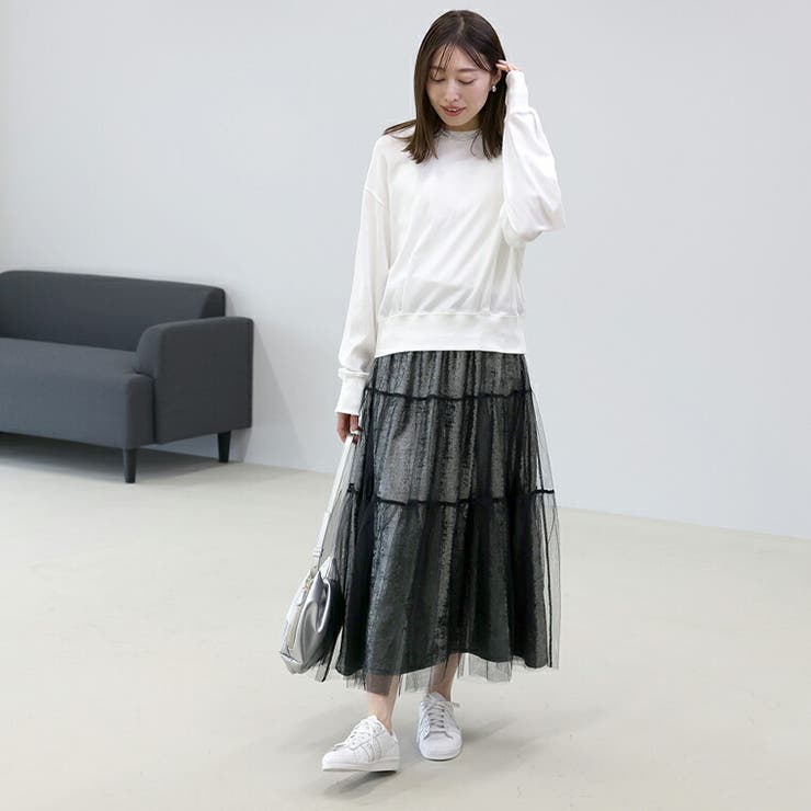 メタリックｘチュール重ねロングスカート | FUNNY COMPANY＋  | 詳細画像19 