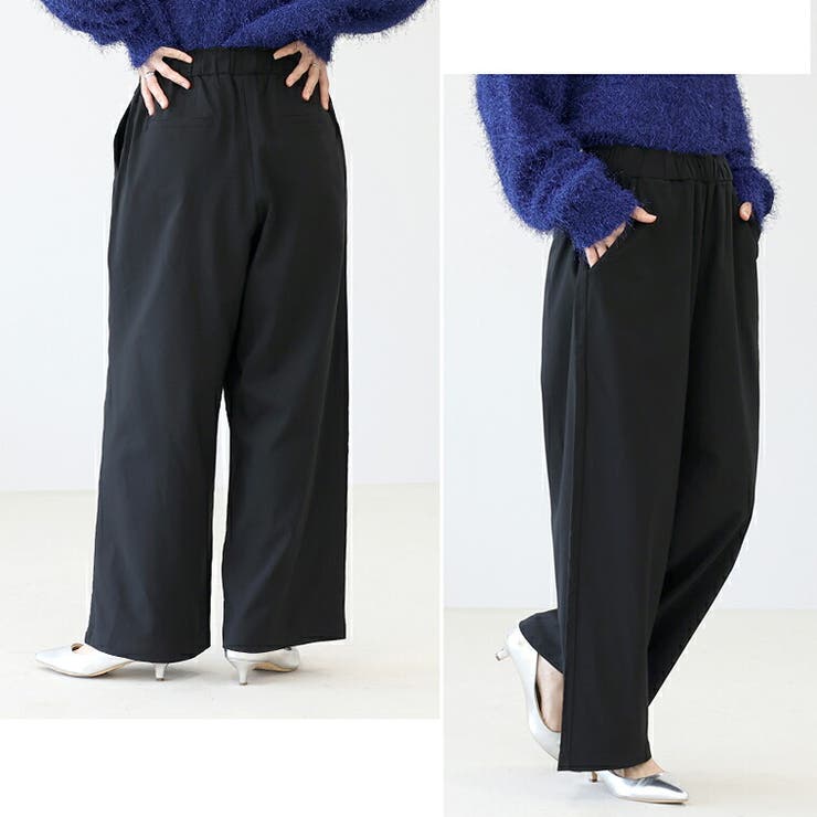 裏起毛ストレッチストレートワイドパンツ | FUNNY COMPANY＋  | 詳細画像16 