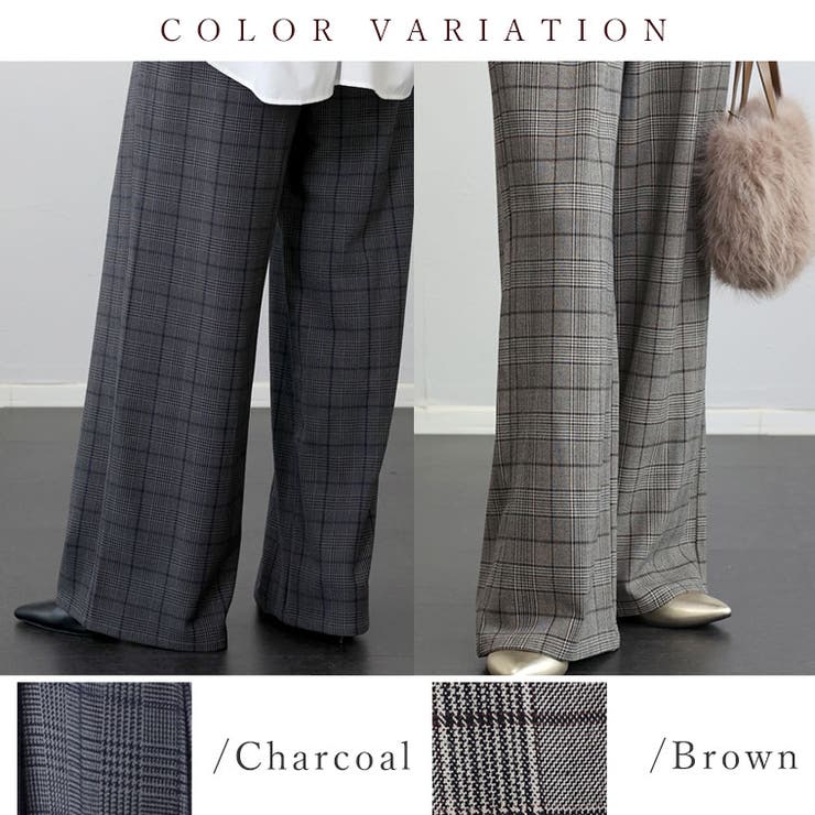 先染めチェックタックワイドパンツ | FUNNY COMPANY+  | 詳細画像13