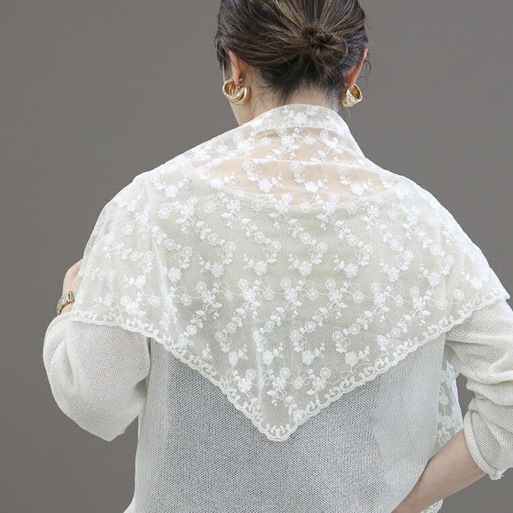 チュールフラワーレース三角スカーフ | FUNNY COMPANY＋  | 詳細画像12 