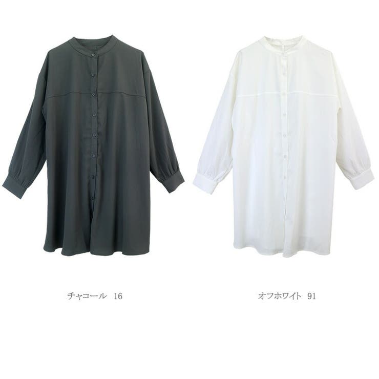 とろみツイルバックシャーリングシャツチュニック | FUNNY COMPANY＋  | 詳細画像10 
