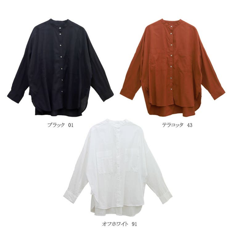 キャンブリックコットンバンドカラーシャツ | FUNNY COMPANY＋  | 詳細画像10 