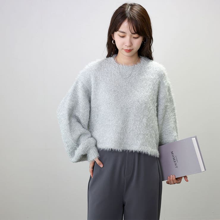 マルティニーク ふわふわ ヘアリー プルオーバー ニット クリーム coca（coca）（コカ）の「＼新色登場／ヤク風フワフワ丸首プル