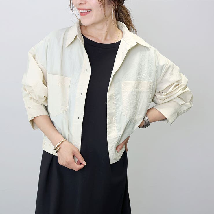 裾ギャザー両ポケシャツブルゾン | FUNNY COMPANY＋  | 詳細画像14 