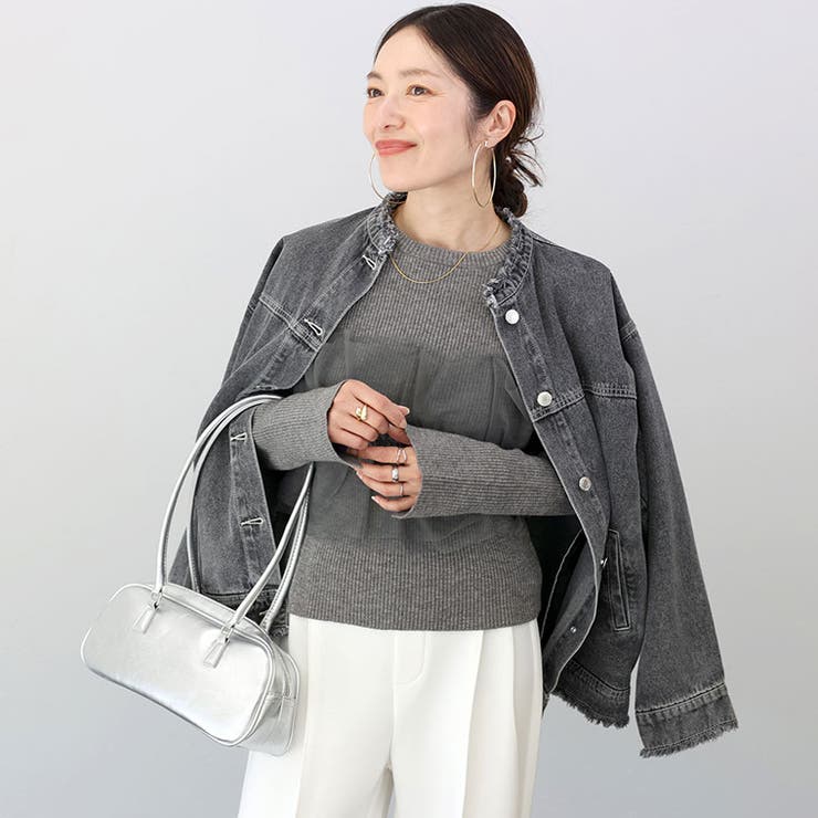 チュールレイヤードリブニットプルオーバー | FUNNY COMPANY＋  | 詳細画像12 