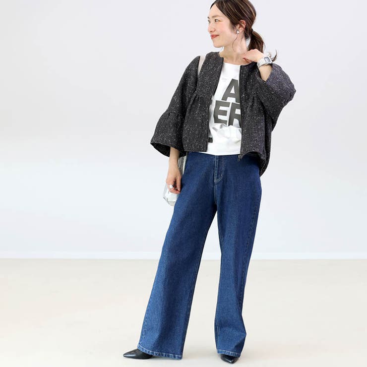 ラメツイードフレアスリーブ中綿ブルゾン | FUNNY COMPANY＋  | 詳細画像19 