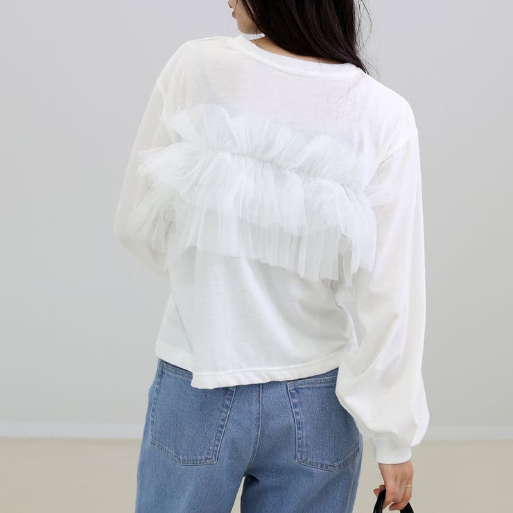 T/C天竺ｘチュールフリルドッキングプルオーバー | FUNNY COMPANY＋  | 詳細画像18 