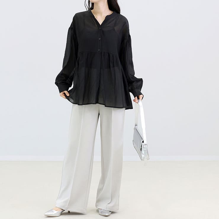 ギャザー切替前開きブラウス | FUNNY COMPANY＋  | 詳細画像13 